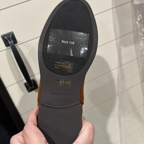 NWT in box faux fur booties. Size 5.5. Brand Bamboo. - Picture 5 of 5